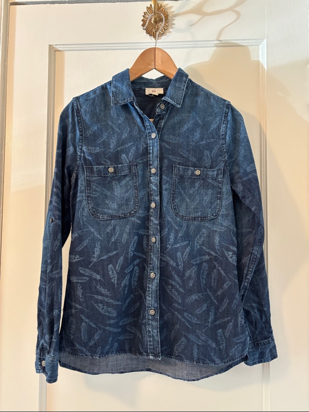 AG Blue Printed Denim Shirt Small